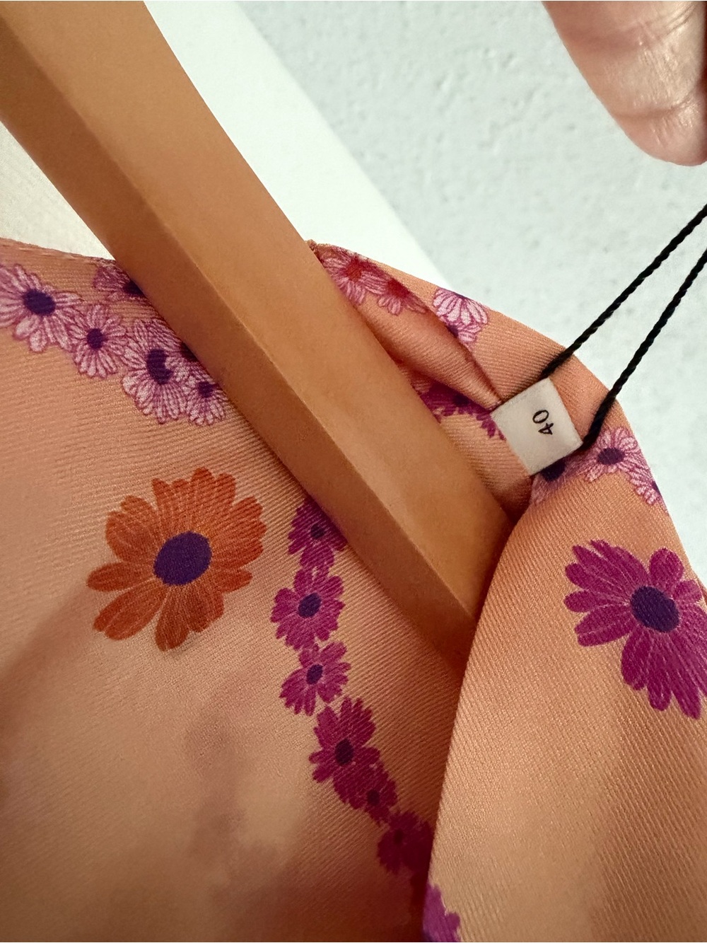 Sandro Peach and Pink Patterned Ruffle Mini Dress - Picture 5 of 7